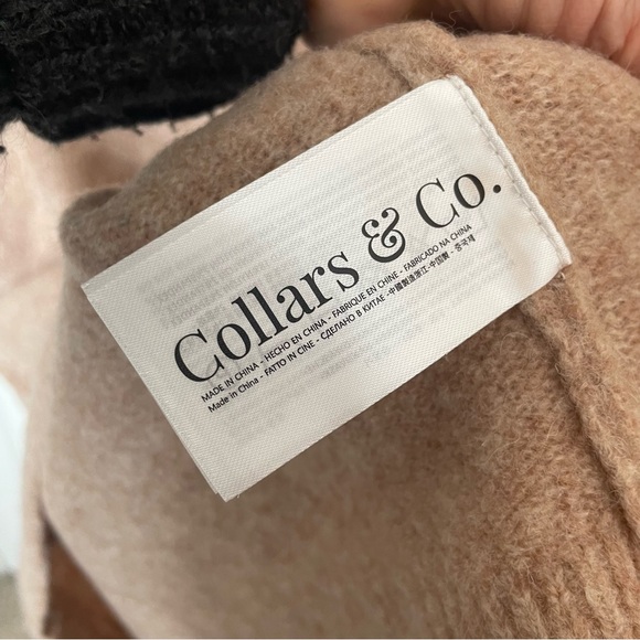 NWT Collars & Co Balmoral Camel Brown Quarter Zip Luxury Wool Sweater Large - Picture 9 of 10